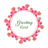 Fototapeta Pomosty - Vector illustration various shape pink flower frames blooms for greeting card