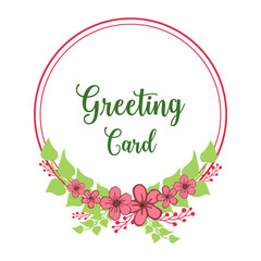  Vector illustration greeting card template with floral frame white backdrop