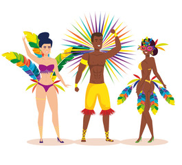 Wall Mural - brazilian dancers group characters