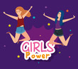 © Gstudio - power girls jumping celebrating characters