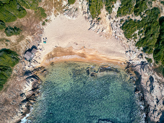 Poster - Beautiful beach top aerial view drone shot