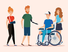 People With Physical Rehabilitation And Healthcare Disabling
