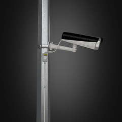 Poster - Street security cctv camera isolated on a background - 3d rendering