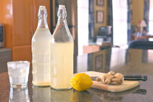 Homemade Ginger Ale On A Kitchen Bench