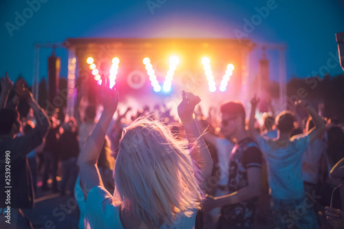 Cuadros en Lienzo BAD AIBLING, GERMANY: girl in front of a stage on a festival in Mai 2017