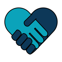 Sticker - handshake in heart icon