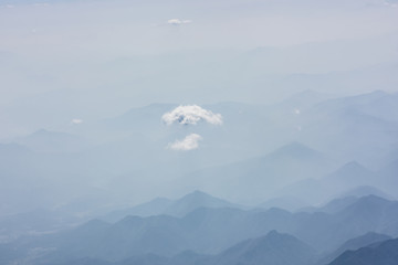 Wall Mural - haze and layers of mountain landscape