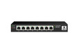 Uncontrollable Ethernet switch for home or office (SOHO) with 8 10/100 / 1000Base-T ports and LED indication. Vector illustration.