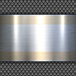 © Cobalt - Background 3d metallic banner on perforated grey pattern