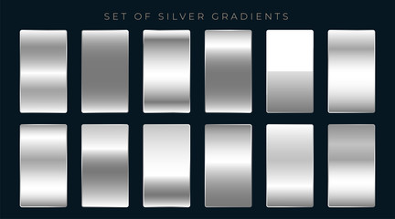 Wall Mural - set of silver or platinum gradients