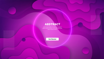 Poster - Dynamic gradient abstract background. Minimal geometric design with dots and liquid shapes.