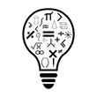 bulb with math idea concept
