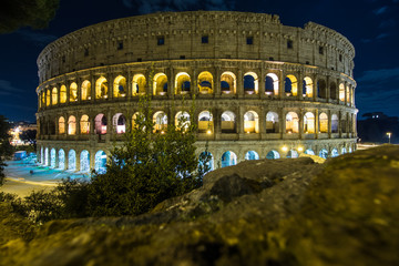 Wall Mural - The Colosseum, the world famous landmark in Rome. Night view