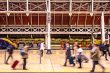 Train Station Platform With Motion Blur