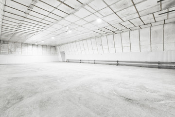 Interior of empty warehouse.