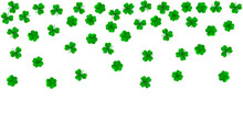 Vector Background With Detailed Realistic Three-leaf And Four-leaf Shamrocks. St. Patriсk's Day Design Elements. Gradient Mesh.
