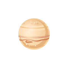Wall Mural - Jupiter in flat style - vector illustration of largest planet of solar system.