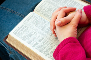 praying and reading the Bible