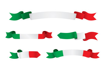 italy flag ribbon isolated on white background. vector illustration