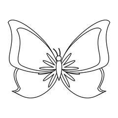 Wall Mural - butterfly cartoon symbol isolated in black and white