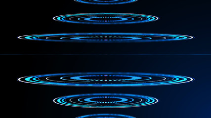 Wall Mural - technical futuristic banner. abstract radar with targets in action. radar digital overlap layer line