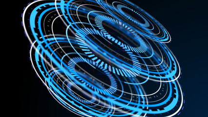 Wall Mural - technical futuristic banner. abstract radar with targets in action. radar digital overlap layer line