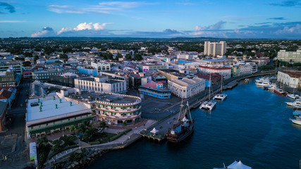 Aerial View to the White Sands of the Barbados Beach, Caribbean