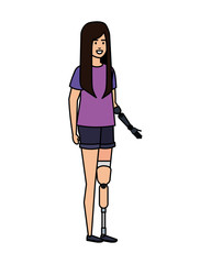 Sticker - woman with arm prosthesis character