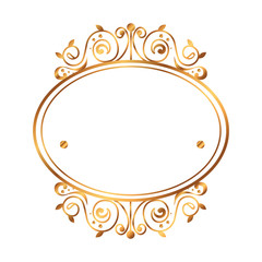 Wall Mural - circular golden label victorian style