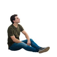 Relaxed Man Sitting On The Floor
