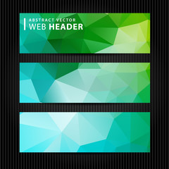 Wall Mural - vector green banners abstract triangle background