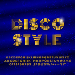 Aufkleber - Alphabet in Retro style Disco font effect on blue background