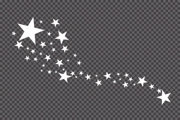 stars on a white background. black star shooting with an elegant star.meteoroid, comet, asteroid, st