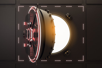 Poster - Glowing open safe door