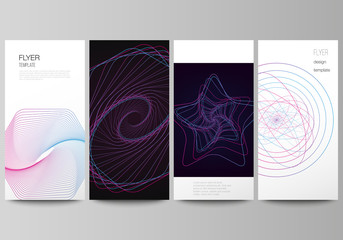 Poster - The minimalistic vector illustration of the editable layout of flyer, banner design templates. Random chaotic lines that creat real shapes. Chaos pattern, abstract texture. Order vs chaos concept.
