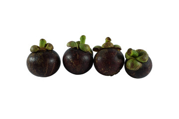 Mangosteen on white background