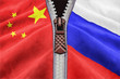 Flags of China and Russia.zip fastener