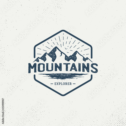 Badge Mountain Vintage Logo Design Inspiration Mountain