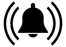 Gz368 GrafikZeichnung - German: Glocke / Glöckchen / Alarmgsynbol - English - Bell (alarm Bell) - Simple Template - DIN A3, A4 Xxl G7308