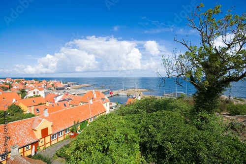 Aerial view of small town -...