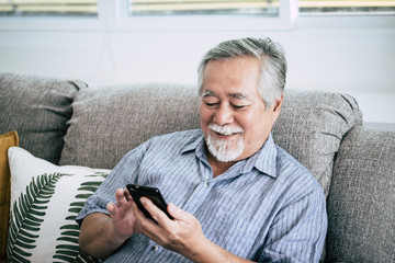 Senior Man Using Smart phone