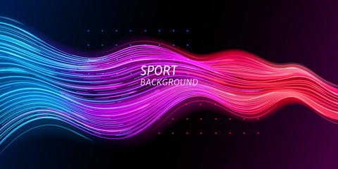 speed sport background or trendy sound wave. abstract dynamic and geometric backdrop for music event
