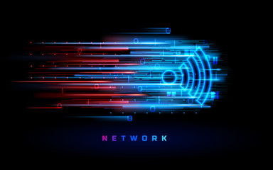 Wifi antenna for data transfer background. Free wi-fi zone symbol. beacon or data transfer cloud concept. Router or mobile transmission. Wi fi signal for hotspot. Wireless technology, communication