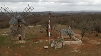 Sticker - Gignac (Lot - France) - Moulin à vent