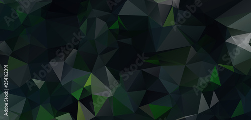Green Navy Dark Polygonal Mosaic Banner Background Vector