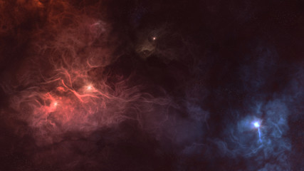 Wall Mural - beautiful space nebula with clouds and stars