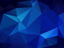 Abstract Polygonal Background, Vector Blue Mosaic Pattern