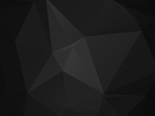 Wall Mural - abstract polygonal background, vector dark gray black mosaic pattern