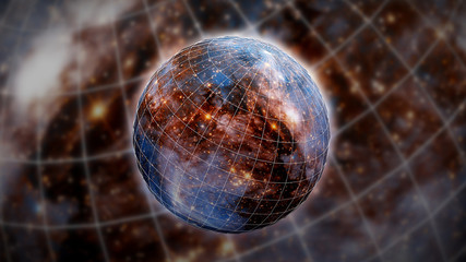 Wall Mural - the universe, theoretical model of the universe (conceptual 3d science illustration)