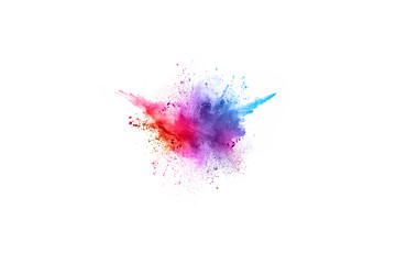 Canvas Print - abstract powder splatted background. colorful powder explosion on white background. colored cloud. c